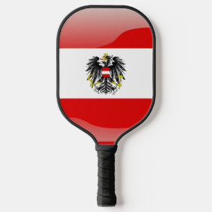 Austrian flag pickleball paddle