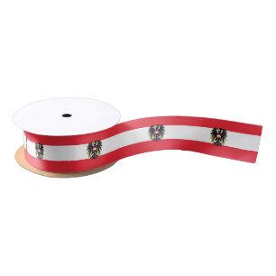Austrian flag ribbon satin ribbon