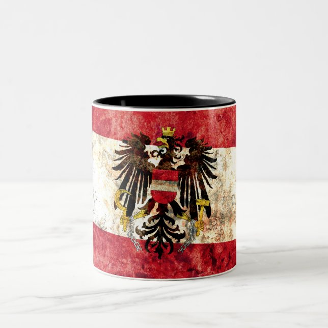 Austrian Flag Two-Tone Coffee Mug (Center)