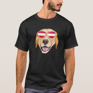 Austrian Flag Yellow Labrador Retriever Dog Austri T-Shirt