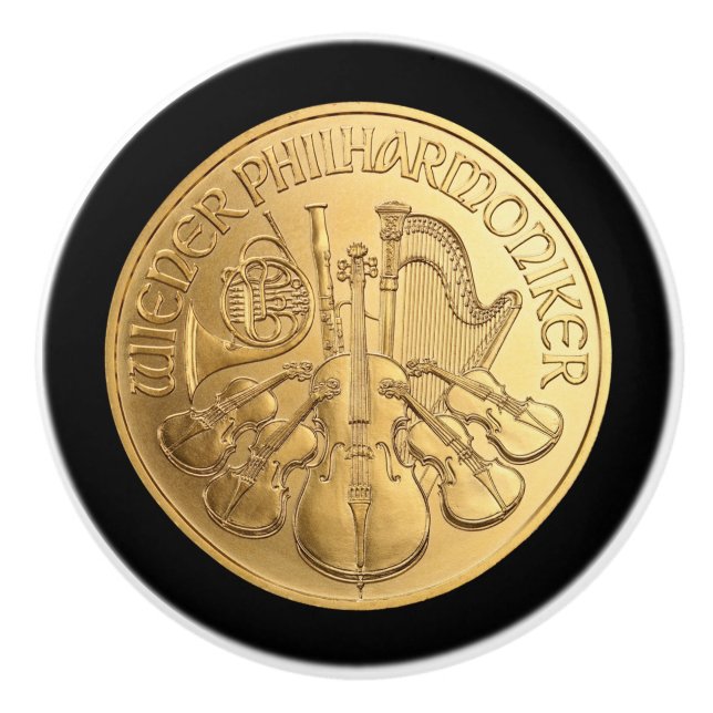 Austrian Gold Coin ~ Vienna Philharmonics 2017 ~ * Ceramic Knob (Front)