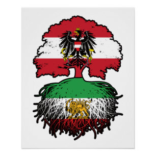Austrian Grown Iranian Roots Lion and Sun Poster