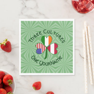 Austrian Irish American Shamrock Birthday Party  Napkin
