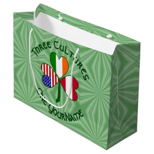 Austrian Irish American Shamrock Flag Personalised Large Gift Bag