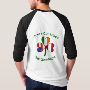 Austrian Irish American Shamrock Flag Personalised T-Shirt