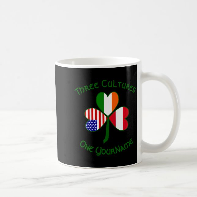 Austrian Irish American Shamrock Flag Personalized Coffee Mug (Right)