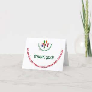 Austrian Irish American Shamrock Thank You Card