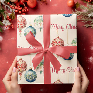 Austrian Joy   Merry Christmas   Tree Ornaments Wrapping Paper