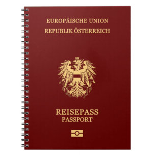 Austrian passport cover notebook
