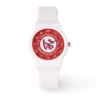 Austrian Red Letter LOVE Flag Personalised Watch