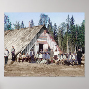 Austrian War Prisoners  - 1915 Vintage Colour Phot Poster
