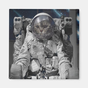 AUSTRONAUT SPACE CAT SQUARE MAGNETS