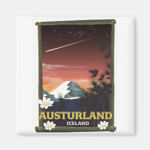 austurland Iceland Iceland travel poster Magnet