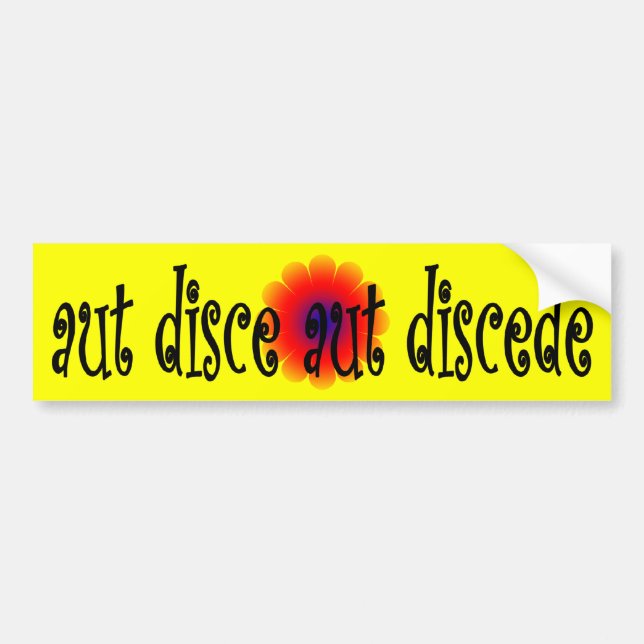 Aut disce aut discede bumper sticker (Front)