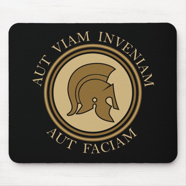 Aut Viam Inveniam Aut Faciam - Roman Helmet Mouse Pad (Front)