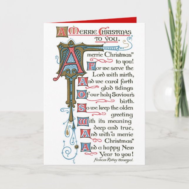 Authenic Vintage Christmas Card Poem (Front)