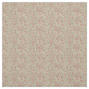 Authentic 1940s Utility Khaki & Burgundy Floral  Fabric