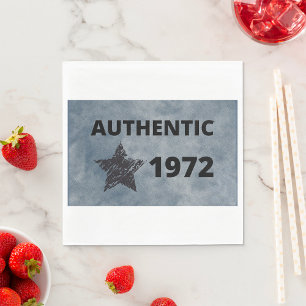 Authentic 1972 Vintage Star Retro Birthday Design  Napkin
