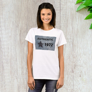 Authentic 1972 Vintage Star Retro Birthday Design  T-Shirt