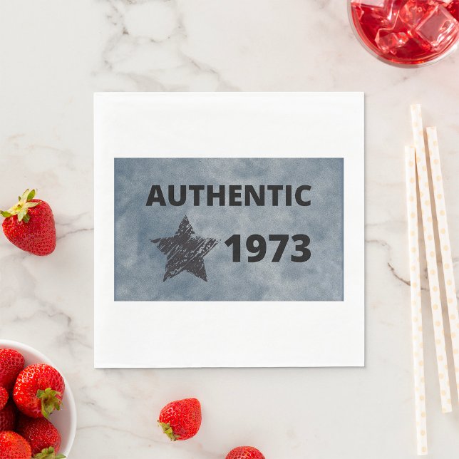 Authentic 1973 Vintage Birthday with Grunge Star  Napkin (Creator Uploaded)
