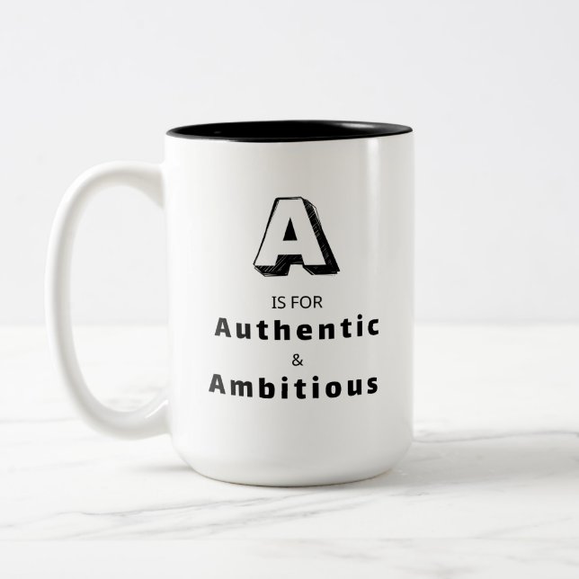 Authentic A - Personalised Luxury Praise Two-Tone Coffee Mug (Left)