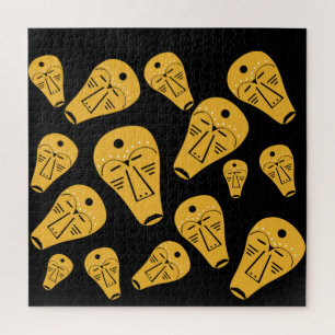 Authentic Aboriginal abstract mask Jigsaw Puzzle