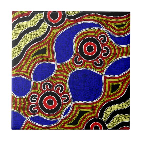 Authentic Aboriginal Art Ceramic Tile | Zazzle.com.au