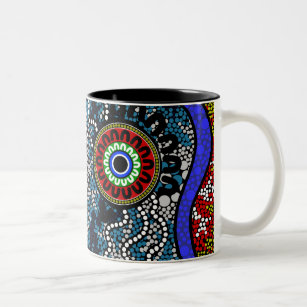 Authentic Aboriginal Art - Two-Tone Coffee Mug
