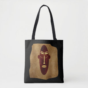 Authentic Abstract Aboriginal tribal face art Tote Bag