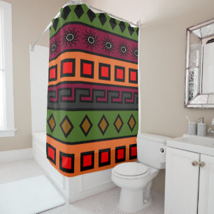 authentic African coloured pattern Shower Curtain