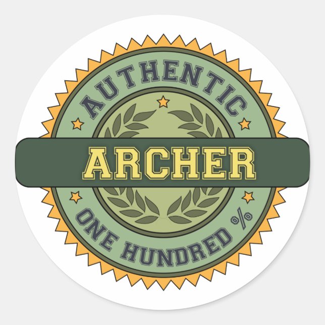 Authentic Archer Classic Round Sticker (Front)