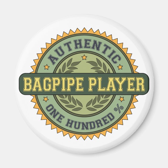 Authentic Bagpipe Player Magnet (Front)