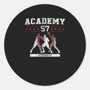 Authentic Basketball Academy Number Style 1 Classic Round Sticker
