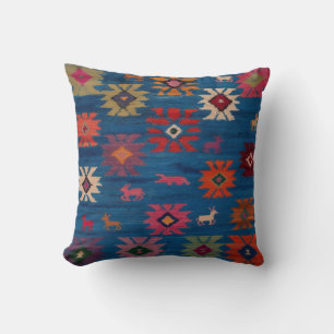 Authentic Blue Kilim Pillows: Handwoven Art for Yo Cushion