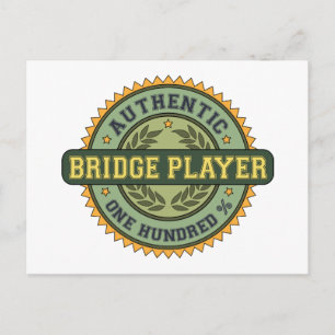 Authentic Bridge Player Postcard