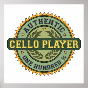 Authentic Cello Player Poster