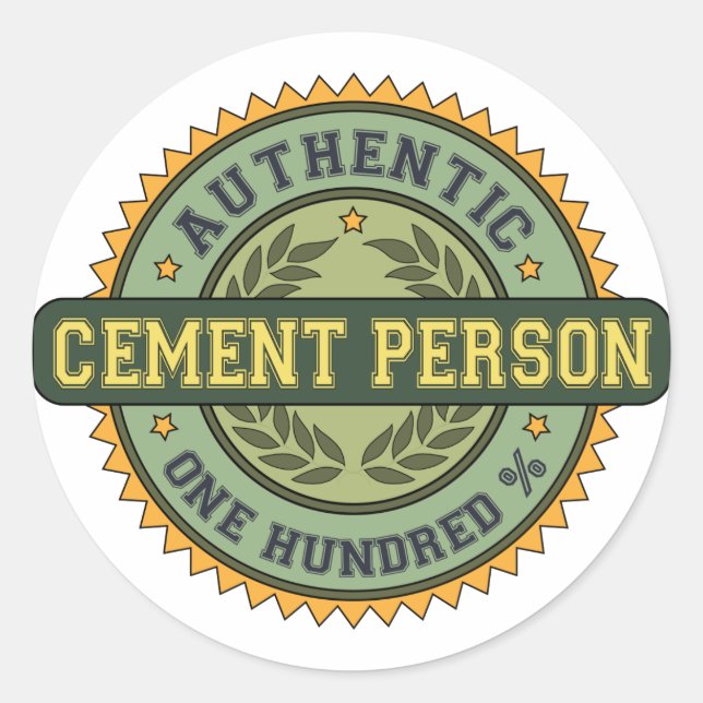 Authentic Cement Person Classic Round Sticker (Front)