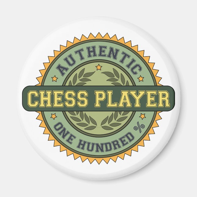 Authentic Chess Player Magnet (Front)