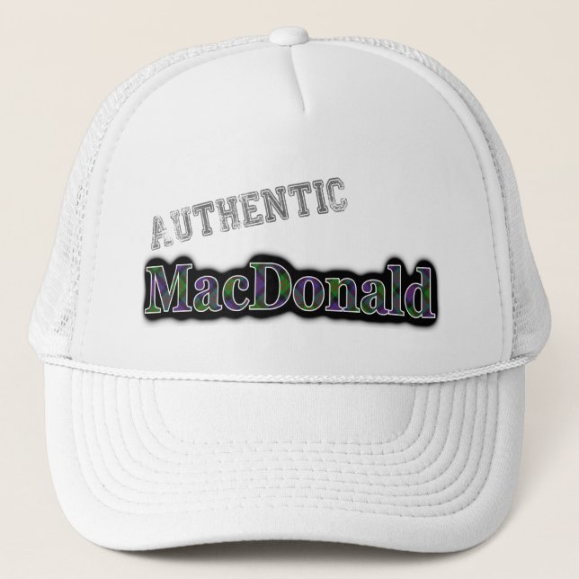 Authentic Clan MacDonald Scottish Tartan Name Trucker Hat (Front)