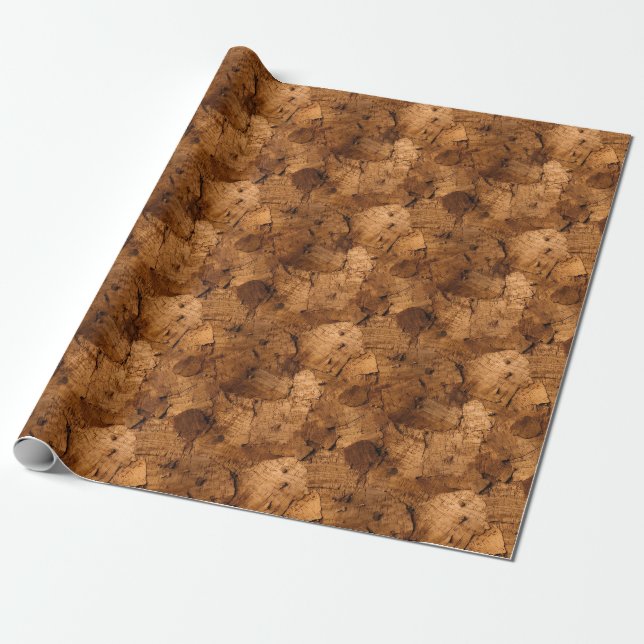 Authentic Cork Texture Wrapping Paper (Unrolled)