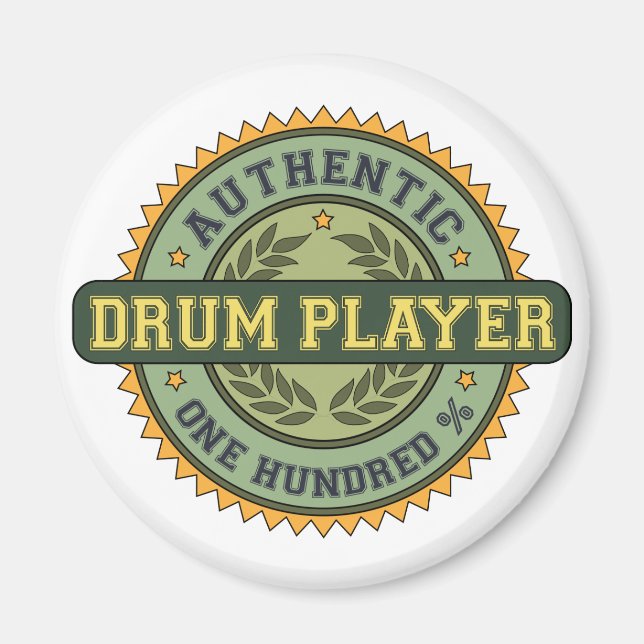 Authentic Drum Player Magnet (Front)