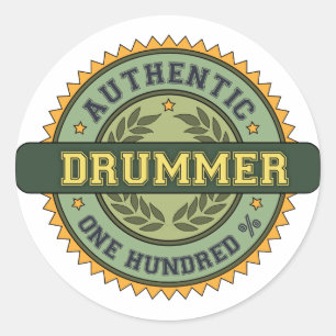 Authentic Drummer Classic Round Sticker