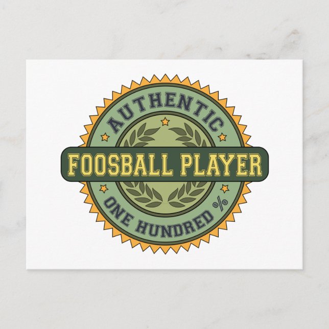 Authentic Foosball Player Postcard (Front)