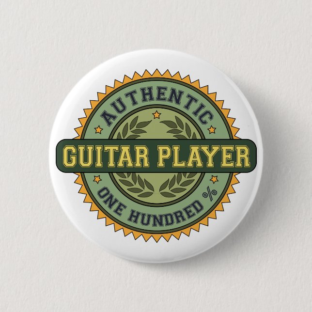 Authentic Guitar Player 6 Cm Round Badge (Front)