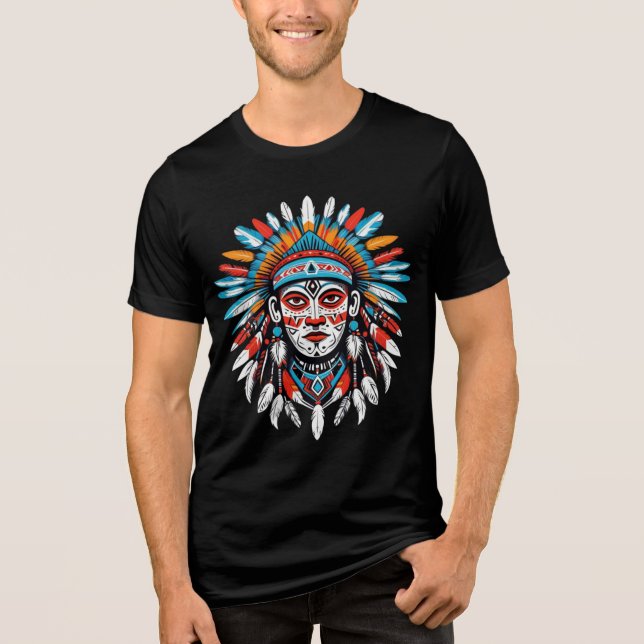 Authentic Indigenous Art  – Bold Designs  Tri-Blend Shirt (Front)