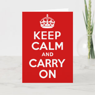 Authentic Keep Calm And Carry On Original Red Card