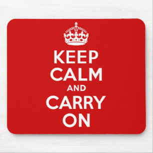Authentic Keep Calm And Carry On Original Red Mouse Pad