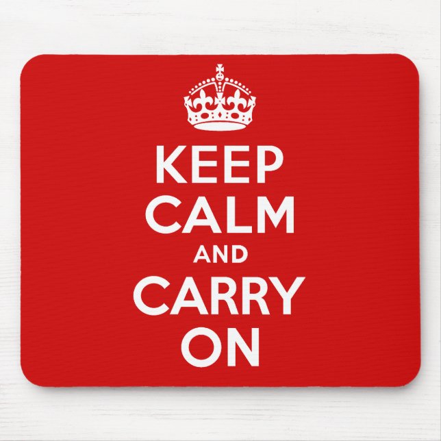 Authentic Keep Calm And Carry On Original Red Mouse Pad (Front)
