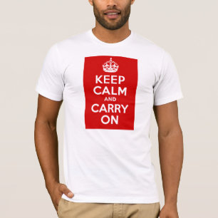 Authentic Keep Calm And Carry On Original Red T-Shirt