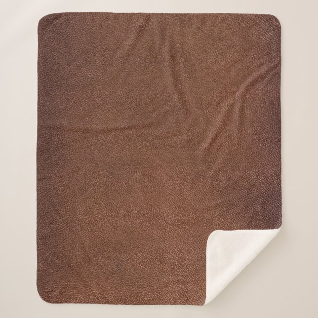 Authentic leather texture, genuine background. sherpa blanket (Front)